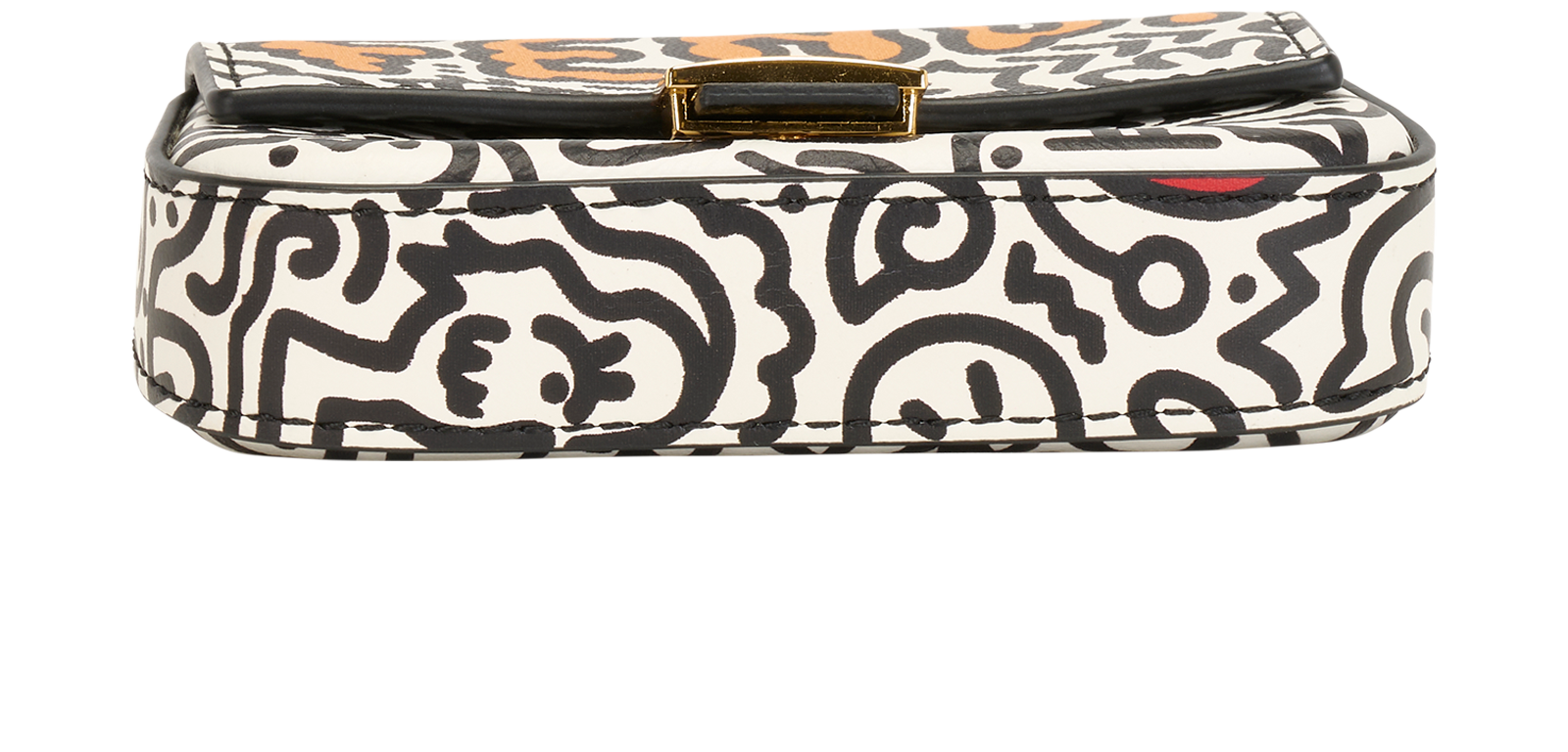 Fendi x Mr Doodle Nano Baguette, &pound;350, Accessories, Black/Orange/White, Leather, Top view